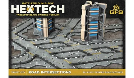 Battlefield in a Box HexTech: Trinity City - Road Intersections (x20)