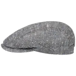 Plainfield Silk Wool Flat Cap by - brown-blue - Herren - Size: 58 cm