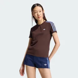 T-SHIRT 3 STRIPES SLIM S Aurora Coffee / Blue Fusion