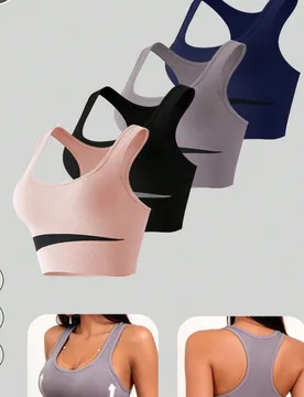 Piezas/Set Sujetador deportivo con espalda cruzada, Sujetador de yoga sin costuras para mujer, Sujetador de fitness de alta elasticidad y transpirable - Shein - FashionsVida