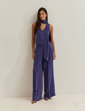 Pantalones anchos de mujer en cupro - Lion of Porches - FashionsVida