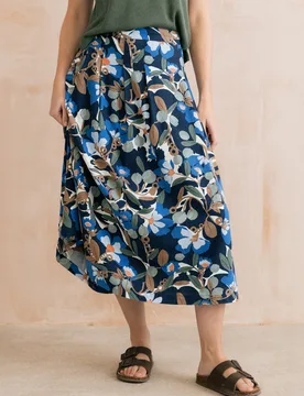 St Ives Skirt - Ceres Print - Navy - Lily & Me - FashionsVida