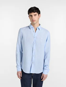 Harmont&blaine camicia in puro lino regular fit uomo celeste - Harmont & Blaine - FashionsVida