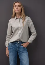 Gestreifte Business Bluse female Beige