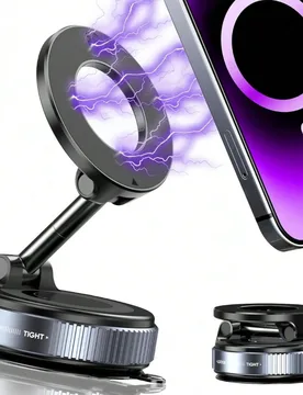 Nuevo soporte magnético ajustable y plegable para teléfono de coche con imán N52, rotación de 360°, montaje con ventosa de vacío para salpicader - Shein - FashionsVida