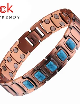 Magnetic Healing Bracelet Health Energy Pure Copper Therapy Bangle for Arthritis With Natural Stone Men Big Bracelets Jewelry - Aliexpress - FashionsVida