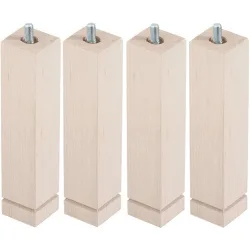 Juego de 4 patas de madera cuadradas para bases Concept y Casual