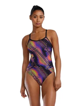 Crosscut Tiebak Evolved Swimsuit Lime / Multi 26 Women - TYR - FashionsVida