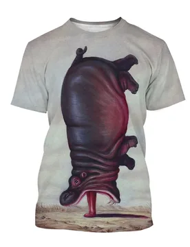 Summer New Hot Hippopotamus Pattern 3d Printed Men's T-shirt Marine Animal Plus Size Relaxed Comfortable Breathable Fashion Top - Aliexpress - FashionsVida