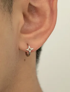 Men Hexagram Star Ear Buckle Earrings Unique High Grade Punk Hoop Earrings Trendy Versatile Jewelry For Men - Aliexpress - FashionsVida
