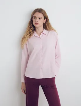 Camisa de mujer de algodón de manga larga - Brownie - FashionsVida