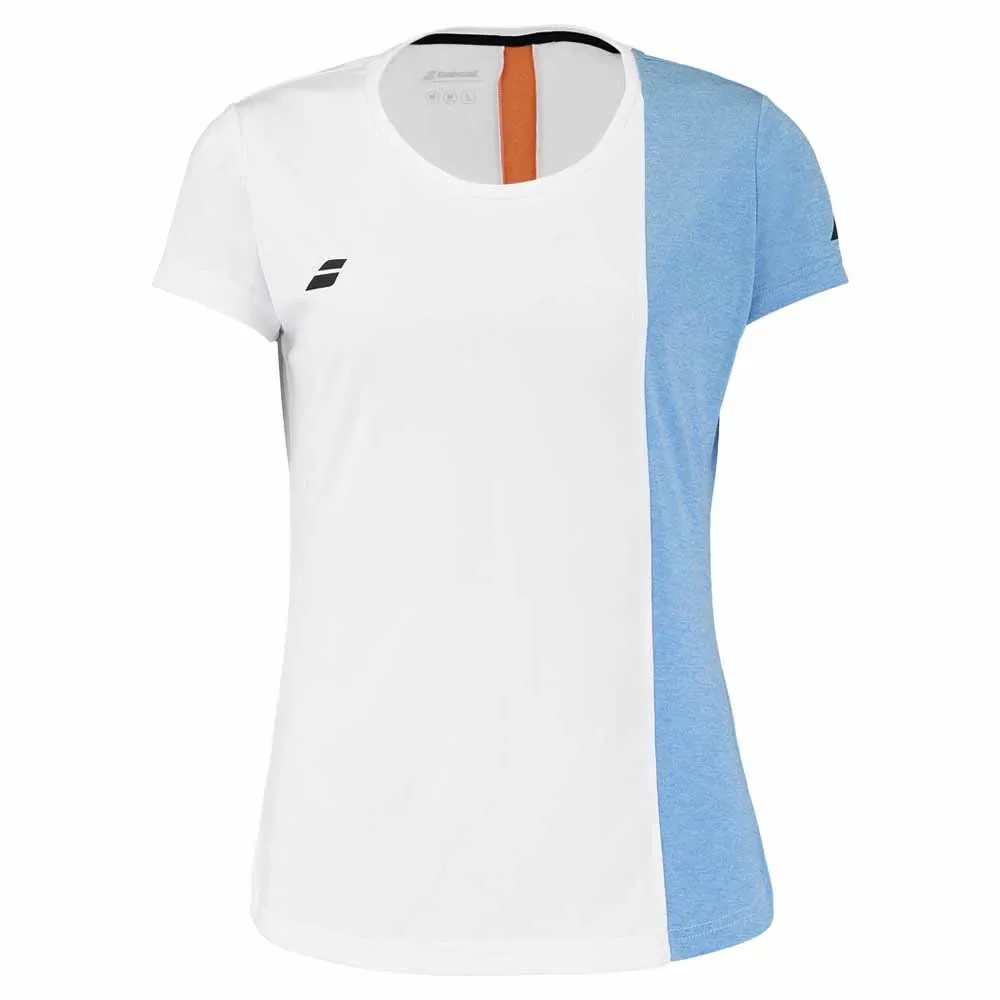 Play Short Sleeve T-shirt White / Blithe Blue Hthr 12-14 Years - Babolat - FashionsVida