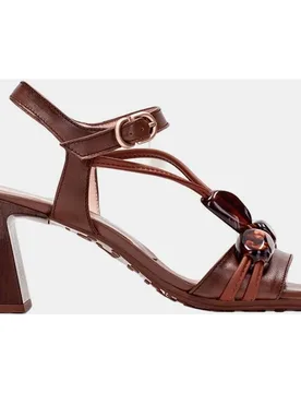 Sandalias de tacón de mujer con adorno y cierre de hebilla - Hispanitas - FashionsVida