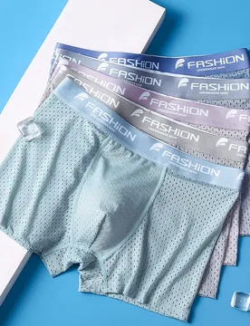 Thin Men's Panties Boxers Ice Underwear Boxer Shorts Ropa Interior Hombre Calzoncillos Breathable Mesh U Pouch Male Underpants - Aliexpress - FashionsVida