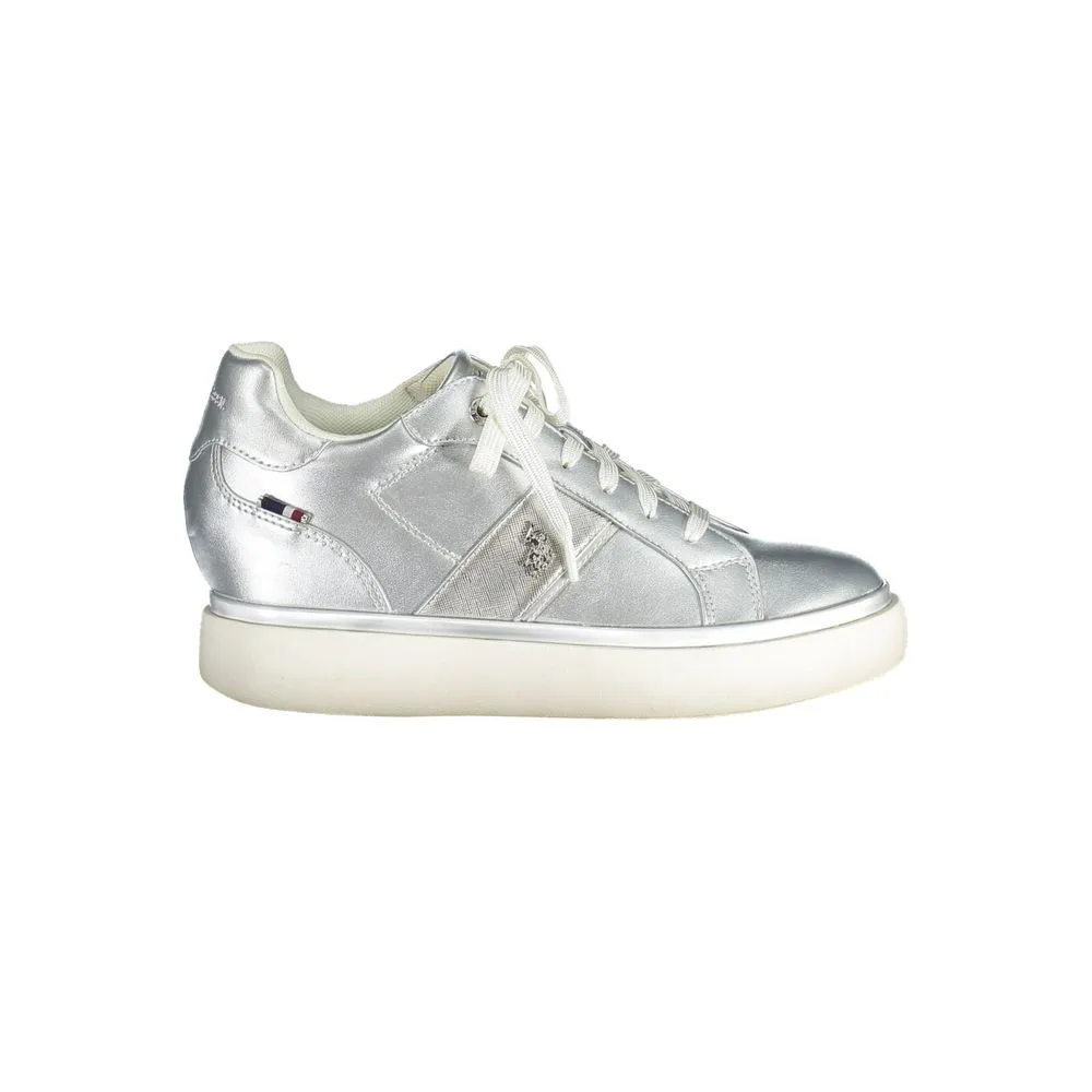 Womens Silver Leather Lowtop Sneakers - Size Eu 35 - U.S. Polo Assn - FashionsVida