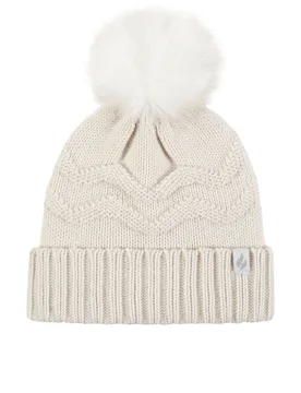 Women's 1 Pack Cotswolds Turnover Pom Pom Hat Cream One Size - Cream - Size: One Size - Heat Holders - FashionsVida