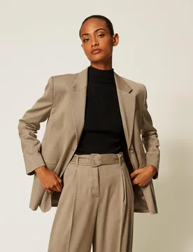Twinset Blazer en satin mat - TWINSET - FashionsVida