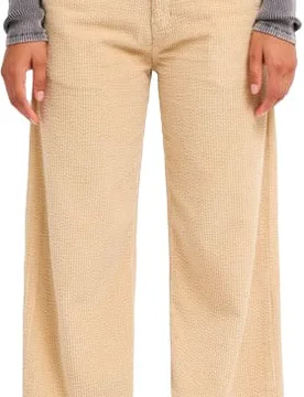 Pantalon en velours côtelé - Surf Crush Cord Pant Pebble en Coton - Taille S - Beige - Roxy - FashionsVida