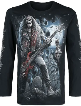 Gothic Langarmshirt - Grim Rocker - L - für Männer - Größe L - schwarz - Männer - male - Spiral - FashionsVida