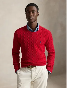 Jersey de hombre de lana y cachemira en punto de ochos tallas grandes - Polo Ralph Lauren - FashionsVida