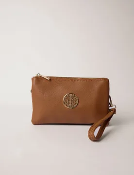 Detailed Zip Up Purse With Detachable Strap - ONE / TAN - Blue Vanilla - FashionsVida