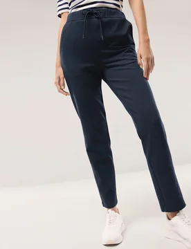 Jersey Twill Hose, #untersetzte Größen, Farbe Blau, 44, mit Baumwolle und Lyocell praktisch Damen - Walbusch - FashionsVida