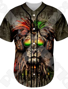 Bob Marley Reggae Musician Lion Culture Tribal Tattoo Retro Funny 3DPrint Summer Harajuku Short Sleeves Baseball Shirts Jersey E - Aliexpress - FashionsVida