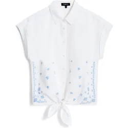 Camisa de mujer con bordado en lino
