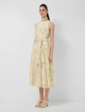 Vestido sin mangas en gasa estampado floral - Roberto Verino - FashionsVida