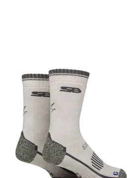 Mens 2 Pair with BlueGuard Everdale Cotton Hiking Socks Stone / Charcoal 6-8.5 - Grey - Size: 6-8.5 - Storm Bloc - FashionsVida