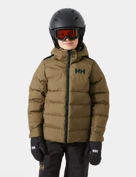 Juniors' Kvitfjell Race Puffy Jacket Brown 10 - Sepia Brown - Male - Helly Hansen - FashionsVida