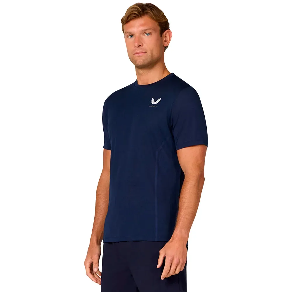 T-shirt à Manches Courtes Apex Engineered Knit Navy S - Castore - FashionsVida