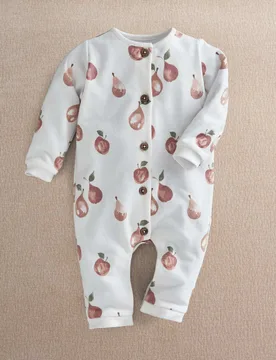 Pure Cotton Fruit Print Romper (0-12 Mths) Pink Female - Mamas & Papas - FashionsVida