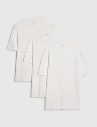 Pack Slim Fit Cotton Rich Crew Neck T-Shirts White male