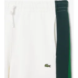 Pantalones cortos de hombre corto de algodón con bloques de color de corte regular en blanco