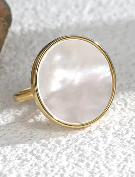 Pieza Anillo de cobre chapado en oro de 18K para mujer 9 - Shein - FashionsVida