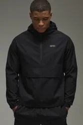 Mens Man Active 1/4 Zip Windbreaker - Black - Size 2xl