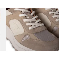 Zapatillas de piel de mujer taupe