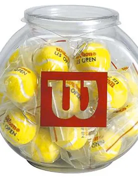 Us Open Mini Ball Key Chain 24 Units Yellow One Size - Wilson - FashionsVida