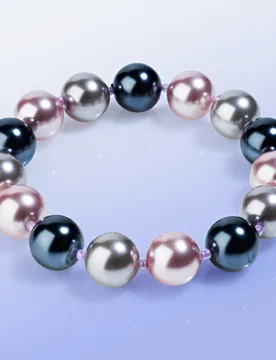 Pagen Perlenarmband grau-flieder - 3Pagen - FashionsVida