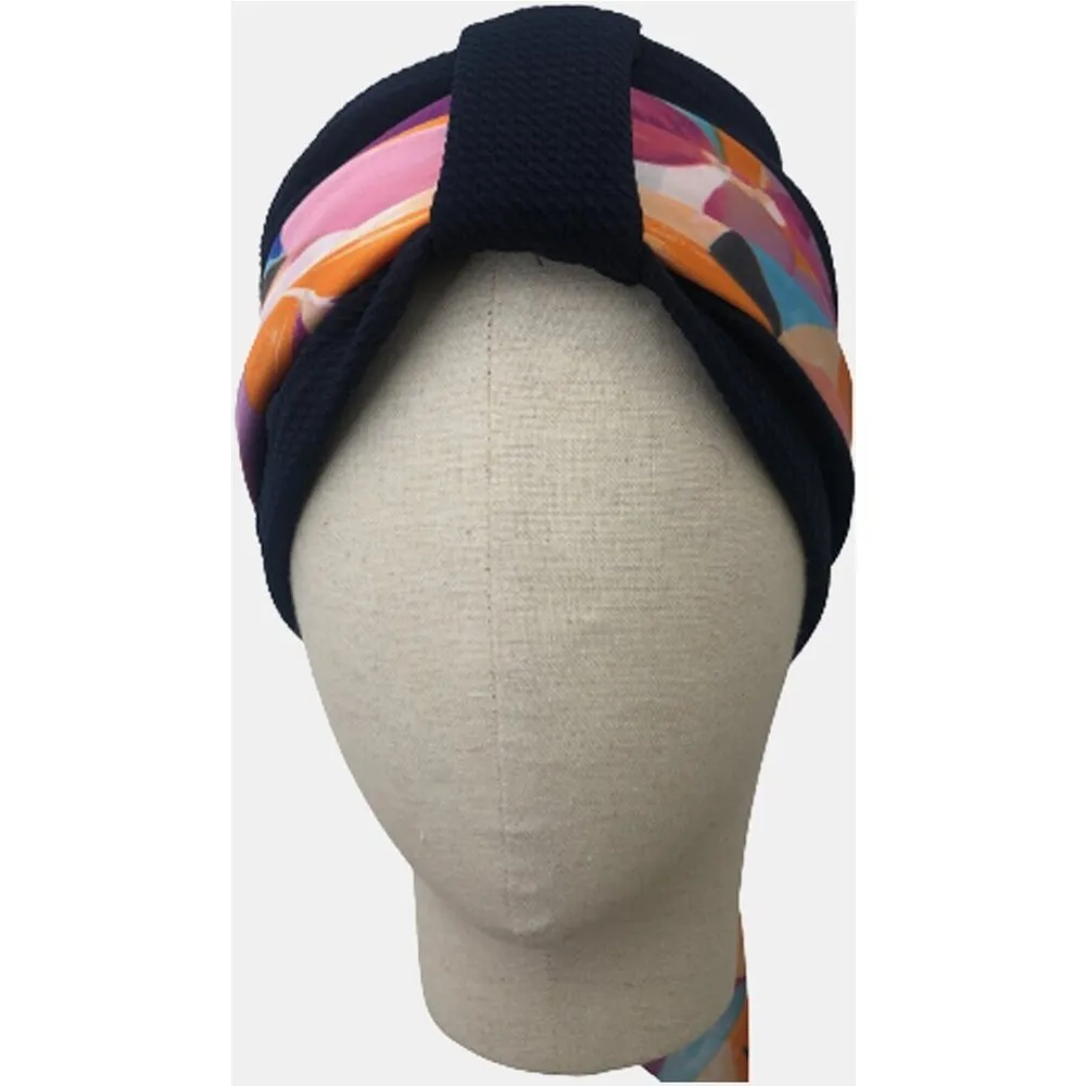 Turbante en negro con pañuelo plisado - Belle Turban - FashionsVida