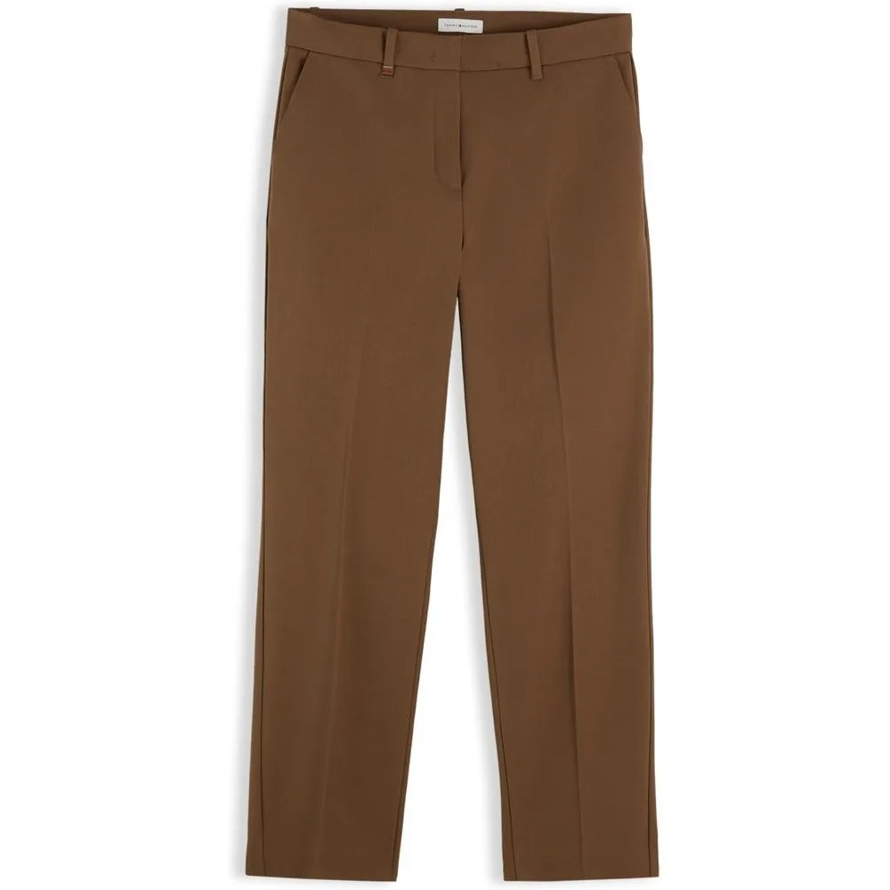 Pantalón de mujer slim straight de tejido de gabardina - Tommy Hilfiger - FashionsVida