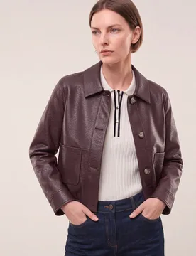 Blouson aus veganem Leder, #normale Größen#noch offen: Größenlauf, Farbe Rot, 50, moderne Blousonform veganes Leder aus Italien Damen - Walbusch - FashionsVida