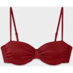 Top bikini bandeau con copas extraíbles y aro
