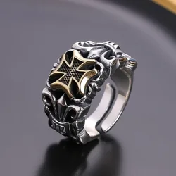 Vintage Cross Men's Ring Men's Open Live Personality Fashion Trend Adjustable Jewelry