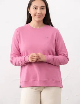 Women's Seaside Cotton Rich Brushed Jersey Sweatshirt in Pink Size: 16 - Pink - Size: 16 - Lighthouse Clothing - FashionsVida