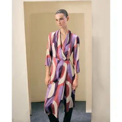Vestido estampado posicional óvalos