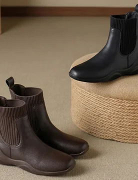 AIYUQI Women Sock Ankle Boots Elastic Knit SlipOn Chelsea Boots Square Round Toe Thick Sole Casual Short Boots for Daily Wear - Aliexpress - FashionsVida