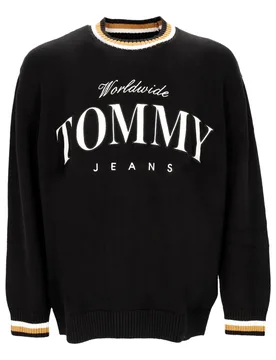 Felpa Leggera Girocollo Uomo Boxy Varsity Crewneck Ext Black - Tommy hilfiger - FashionsVida