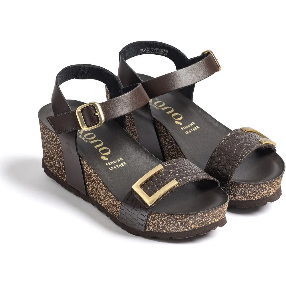 Sandalias de cuña de mujer de piel - Yokono - FashionsVida